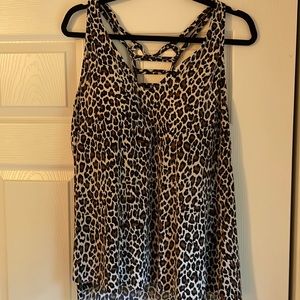 18W zebra print loose and link tanking top